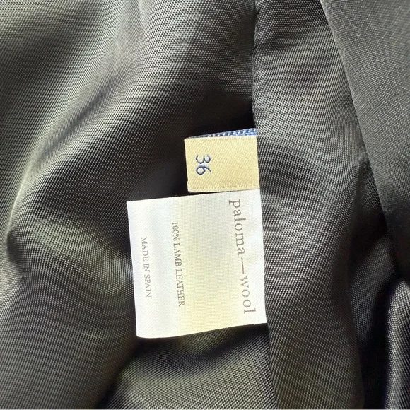 PALOMA WOOL LORA BLACK LEATHER BOMBER JACKET SIZE 36 (SMALL) - Picture 4 of 16
